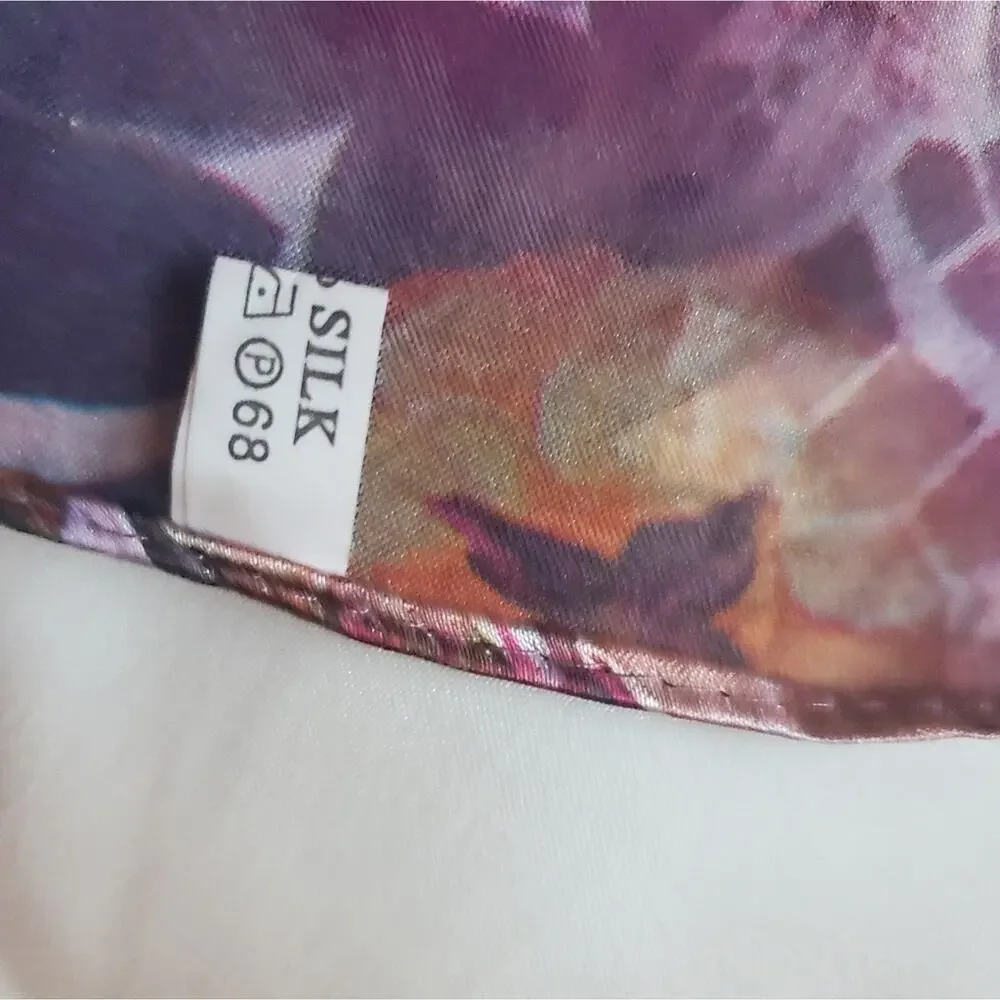 Vintage ART DECO Silk Scarf Reversible Extra Large 62